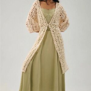 Anthropologie Maeve Textured Cutout Duster, Color: White, Size: One Size